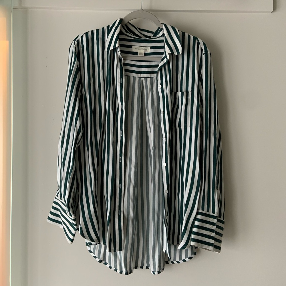 Treasure & Bond Stripe Boyfriend Shirt